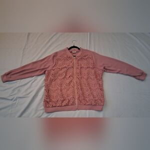Elegant Pink Lace Women's Jacket